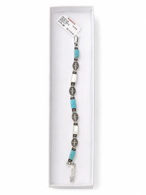 Kohl's Silver-tone Bracelet with Turquoise and White Accents